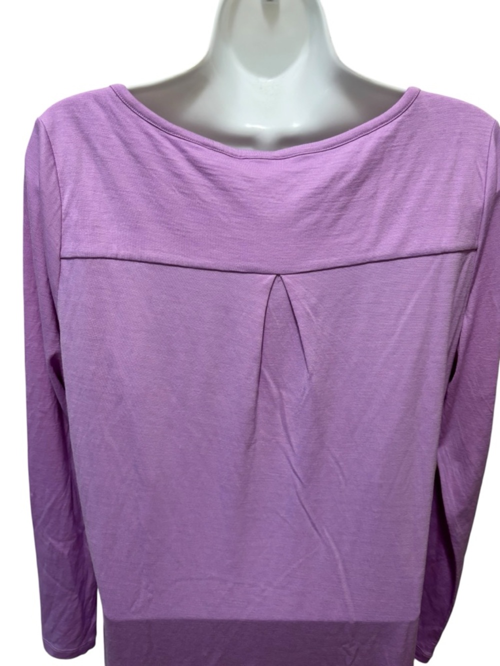 Wool&Co Rowena Swing Dress Sz L Lavender A-Line Long Sleeve Casual Everyday - Picture 6 of 8